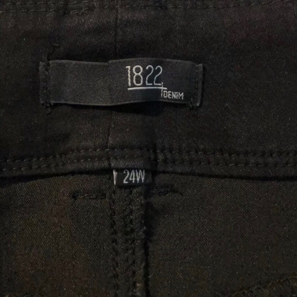 Black Soft Stretch Capri Jeans 1822 Denim Size 24W - Picture 4 of 8